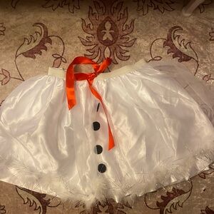 White Tulle Skirt with Red Bow